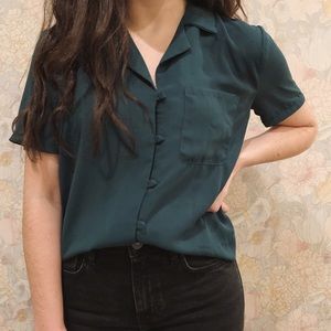 Emerald green Lulu’s button up blouse